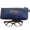 Brillenkoker Leer Blauw maat L - Afbeelding 3