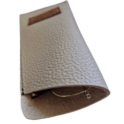 Brillenkoker Leer Taupe maat S - Afbeelding 3