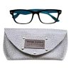 Brillenkoker Leer Wit Print maat M
