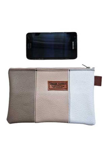 Etui Leatherlook Bruin Beige Wit