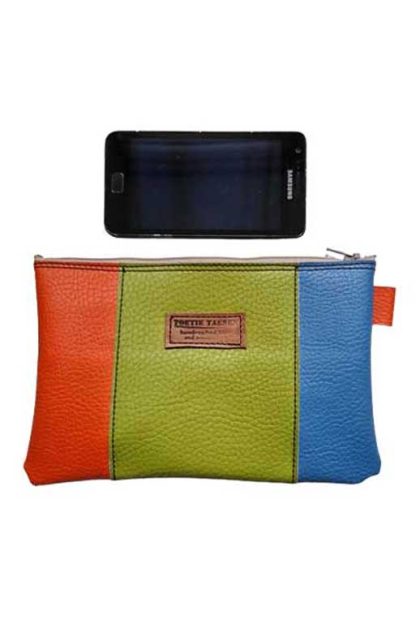 Etui Leatherlook Oranje Groen Blauw