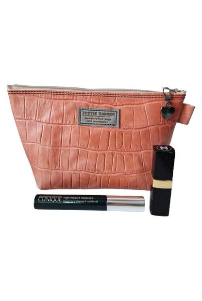 Make-up Tasje Leer Roze Print