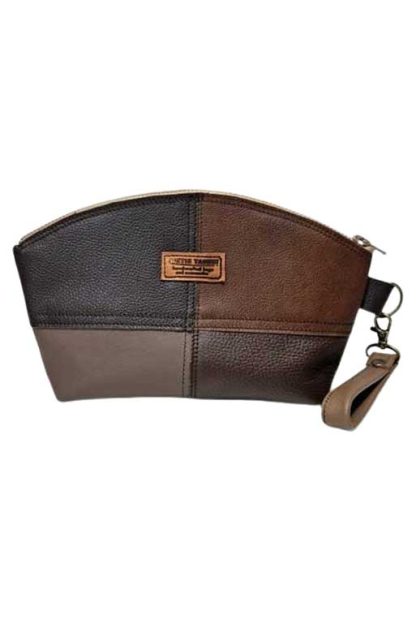 Toilettas Leer Bruin Patchwork