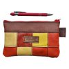 Etui Leer Patchwork Rood Oranje Geel