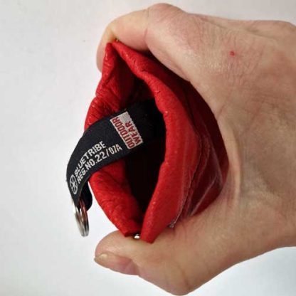 Sleutelmapje Leer Rood Knijp met sleutelring - Afbeelding 2