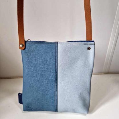 Tas Leer Patchwork Blauw Groen - Afbeelding 2