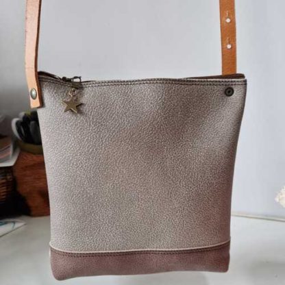 Tas Leer Patchwork Bruin - Afbeelding 2