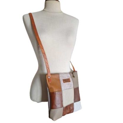 Tas Leer Patchwork Bruin - Afbeelding 3