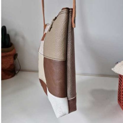 Tas Leer Patchwork Bruin - Afbeelding 5