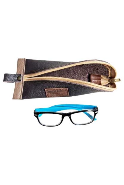 Brillenkoker Etui Leer Bruin