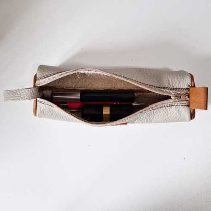Etui Leer Rol Beige Cognac - Afbeelding 4