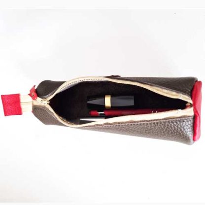 Etui Leer Rol Bruin Rood - Afbeelding 3