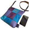 Tas Leer Patchwork Blauw Paars