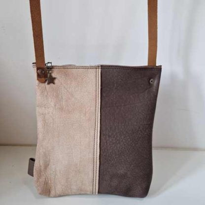 Tas Leer Patchwork Bruin - Afbeelding 2
