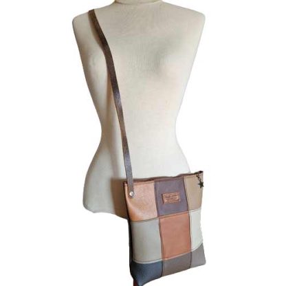Tas Leer Patchwork Bruin - Afbeelding 3