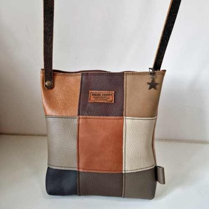 Tas Leer Patchwork Bruin - Afbeelding 4