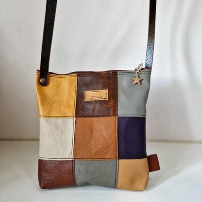 Tas Leer Patchwork Bruin Multi - Afbeelding 3