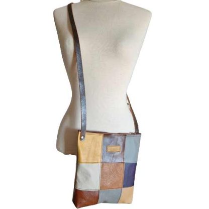 Tas Leer Patchwork Bruin Multi - Afbeelding 2