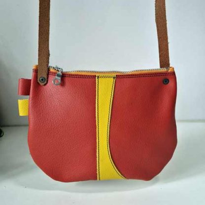 Tas Slingbag Leer Geel Oranje - Afbeelding 3