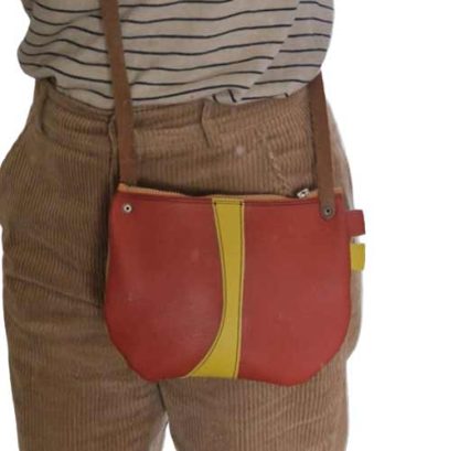 Tas Slingbag Leer Geel Oranje - Afbeelding 2