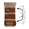 Brillenkoker Leer Beige Cognac