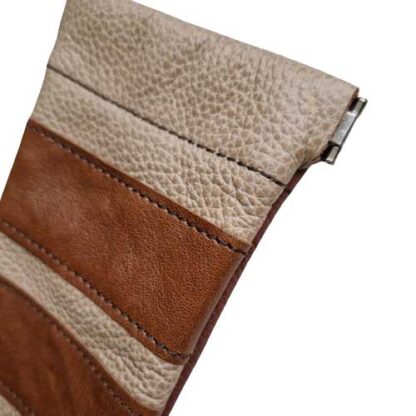 Brillenkoker Leer Beige Cognac - Afbeelding 3