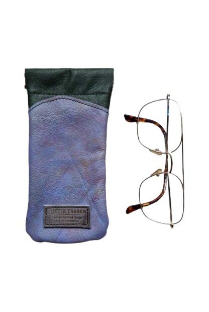 Brillenkoker Leer Blauw Groen