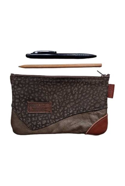 Etui Leer Patchwork Bruin Groen