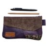 Etui Leer Patchwork Paars Bruin