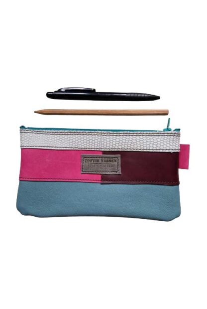 Etui Leer Patchwork Roze Blauw Wit 2